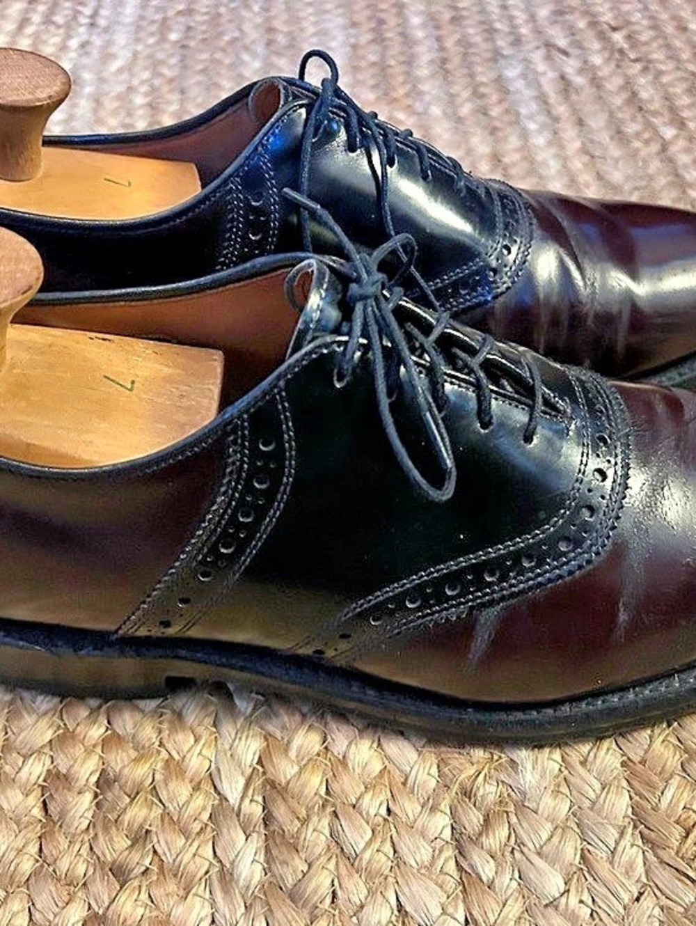 Vintage Allen Edmonds Shelton Wingtip Oxford Cordovan & Black
